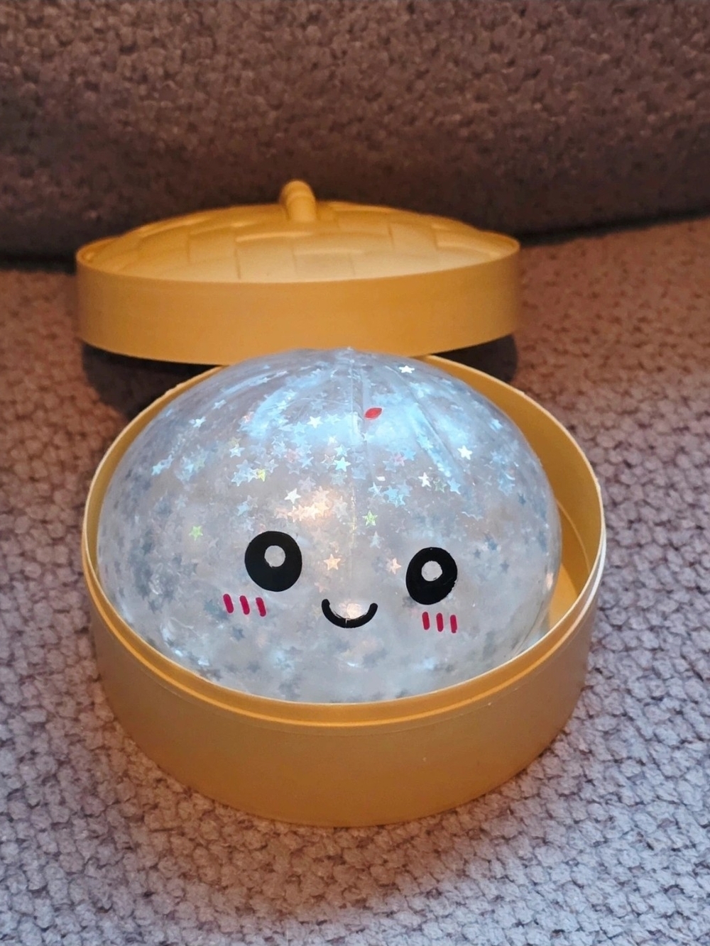 Large Clear Glitter Orbs Filled Dumpling Squishy Stress Relief Toy